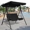 Durable Black Steel Frame Patio Swing with Adjustable UV-Proof Canopy
